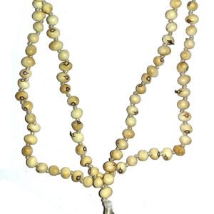 Natural Safed 108+1 Beeds Gunja Mala for Pooja (Off-White)
