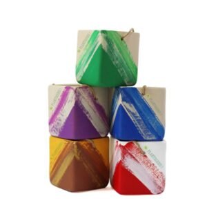 Clay Pot Mix - 4Inch Square Ceramic Pot (Pack of 5)