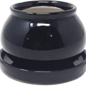 Matki Tabletop without plant black Plant Container Set  (Ceramic)