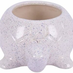 Ceramic Planter Pot Turtle Shape Handmade Plant Containers Ceramic Vase  (4.3 inch, White)
